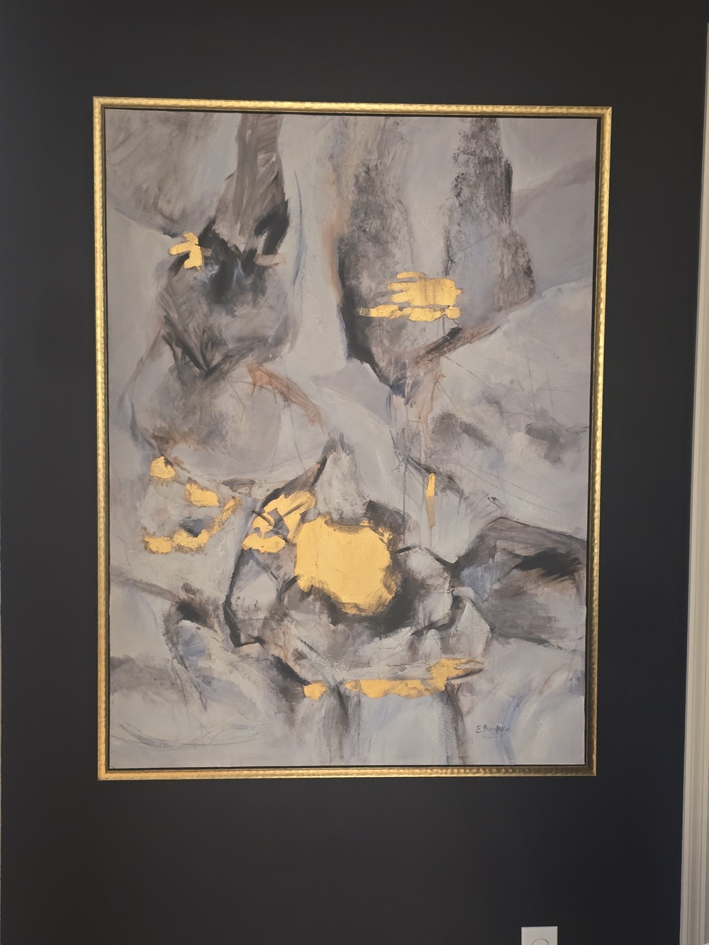 Abstract Gold Accent Wall Art - Gold and Gray